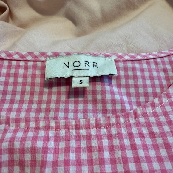 NORR Pink Plaid Cotton Pullover Mini Dress - Picture 6 of 6